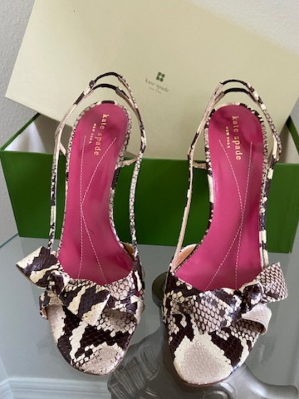 Vintage Kate Spade Reptile Embossed Leather Slingback- Size 8 1/2